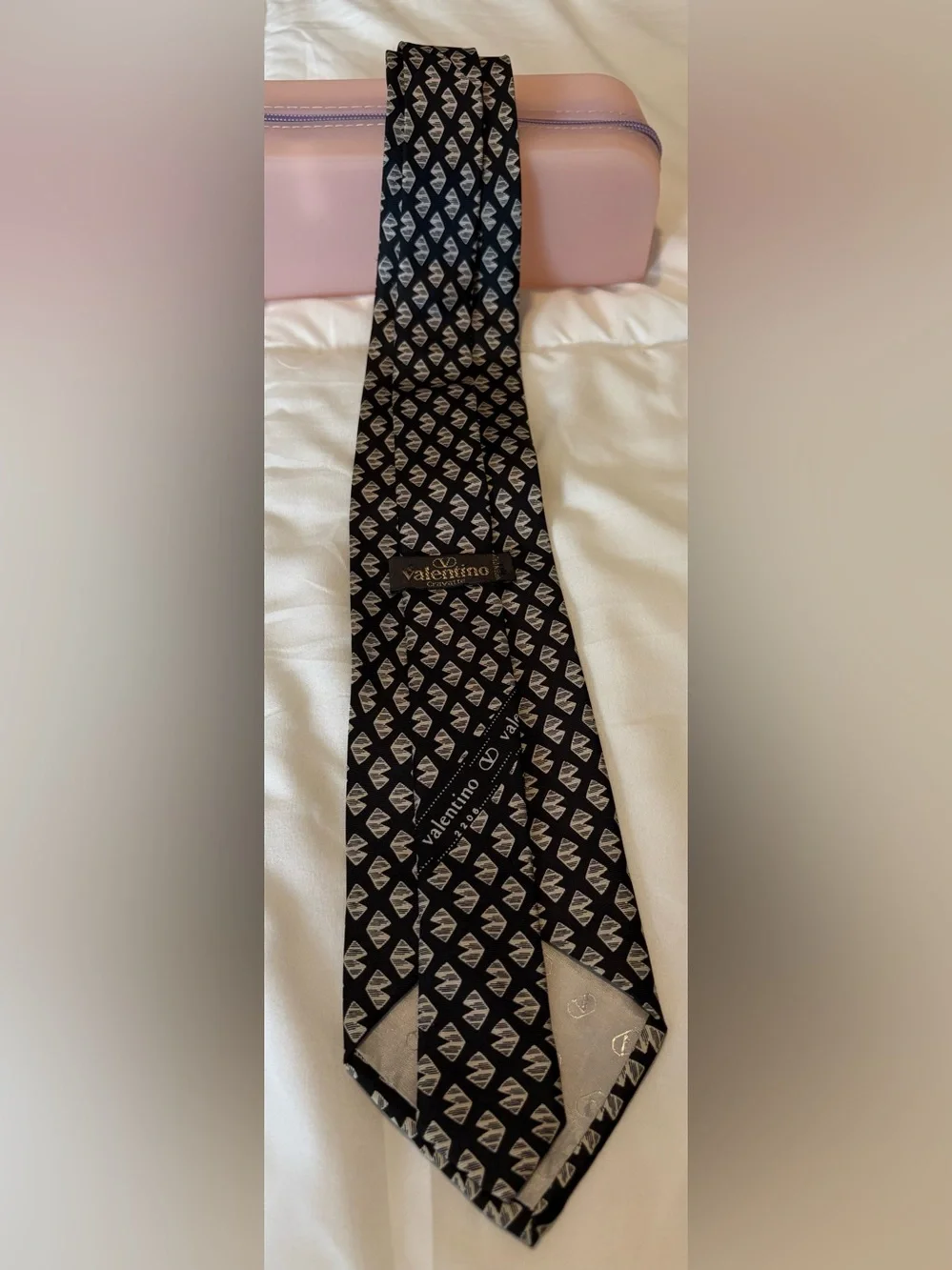 VTG Valentino Cravatte Silk Tie 80s 90s Italian Luxury Retro Executive Code 2206